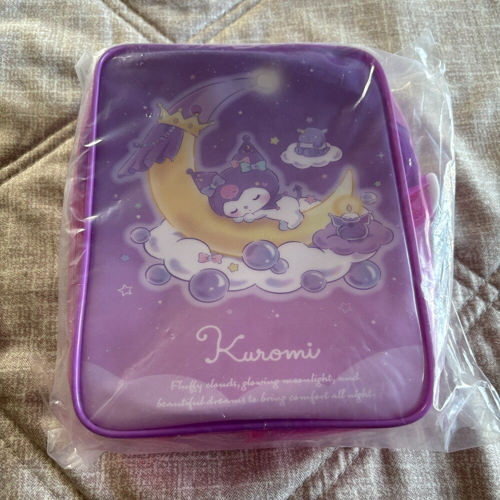 NIB Sanrio Kuromi Clear Shoulder Pouch Bag Moon & Clouds Transparent Crossbody